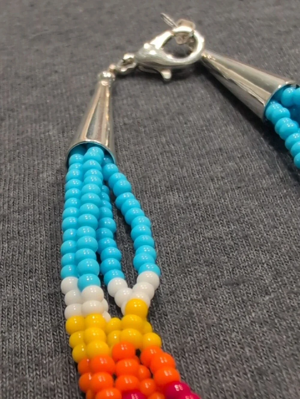 Multi-Strand Turquoise & White Beaded Bracelet